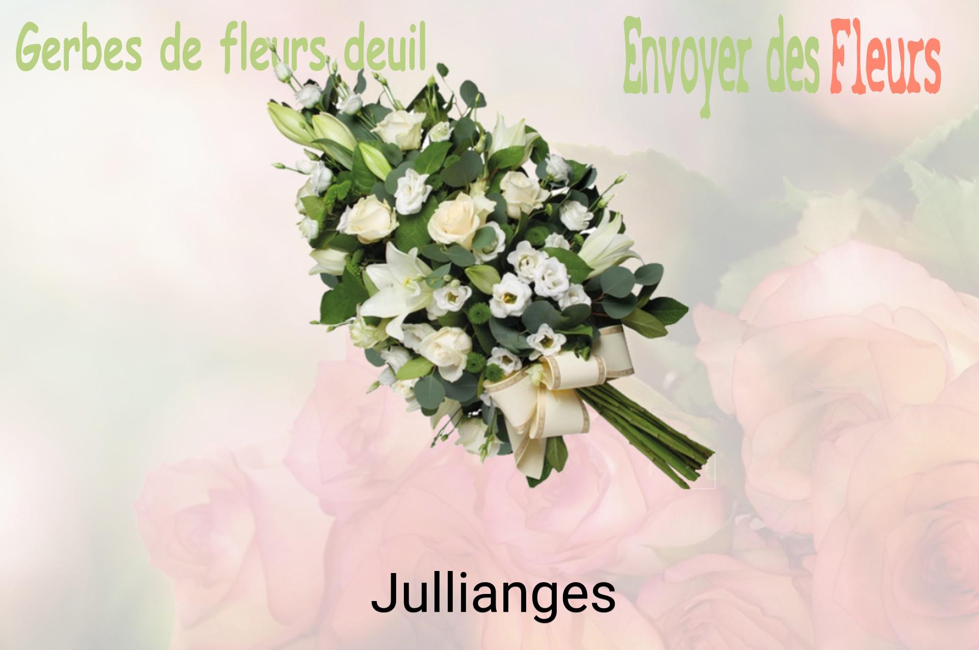 Gerbe de fleurs de deuil livrée à Jullianges